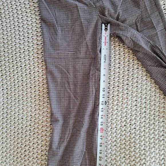 High Waisted Cropped Gingham Paper Boy Trousers - Picture 5 of 8